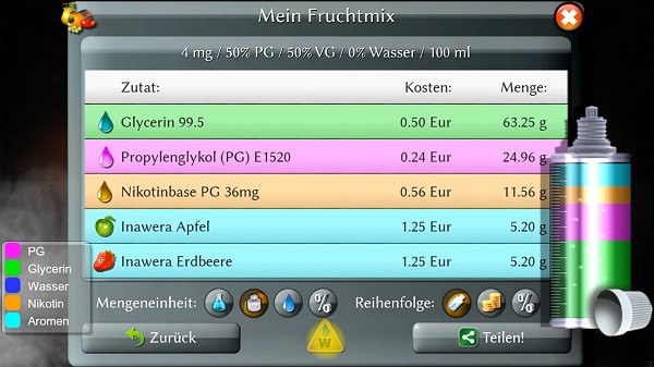 LIQUIX Vaping Suite e-liquid calculator liquidrechner eliquid dampfe dampfen rechner vape tool Android Windows